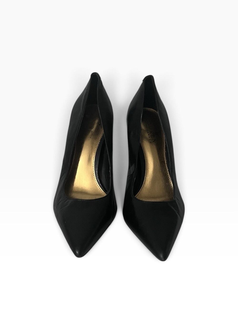 Lauren Ralph Lauren Classic Black Leather Pointed Toe Pumps Size 10
